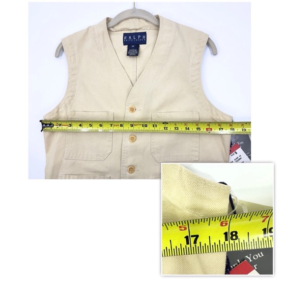 Vintage Ralph Lauren Utility Vest Size Small Safari Sleeveless Made In USA Tan - Picture 10 of 12